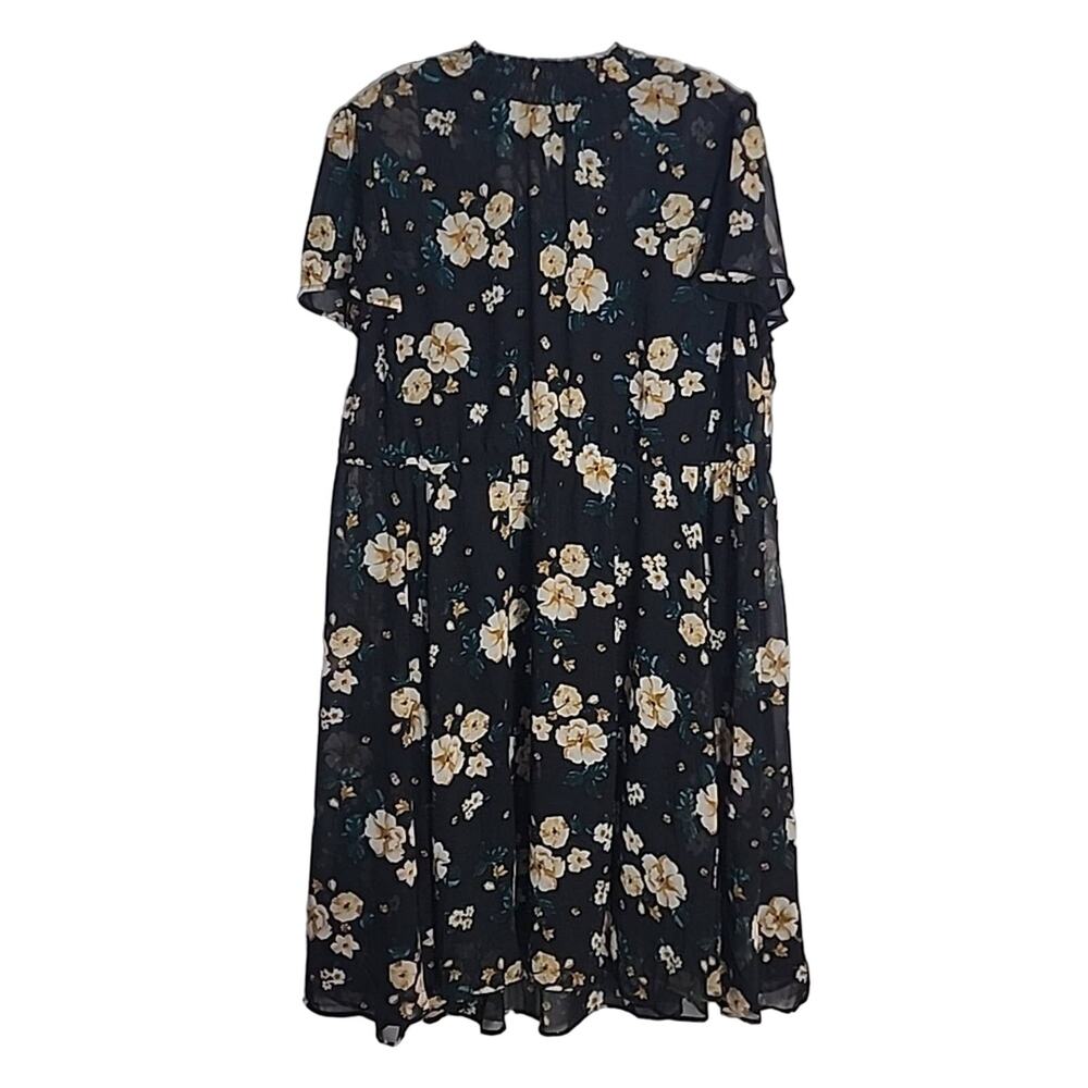 Torrid Mini Chiffon Smocked Dress, Floral Black, NWT